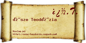 Ősze Teodózia névjegykártya